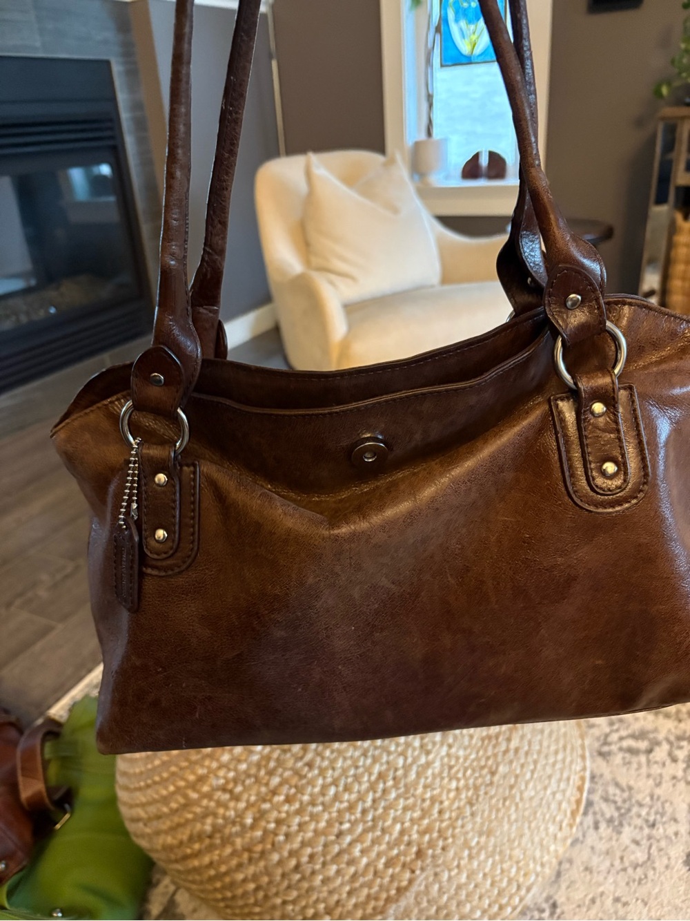 Danier Brown Leather Shoulder Bag